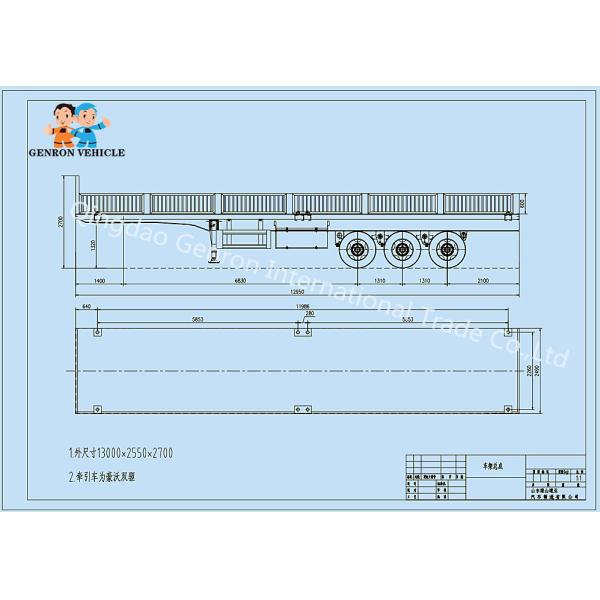 Сверхмощный галантереи зерна FUWA 800mm падения стороны трейлер Semi