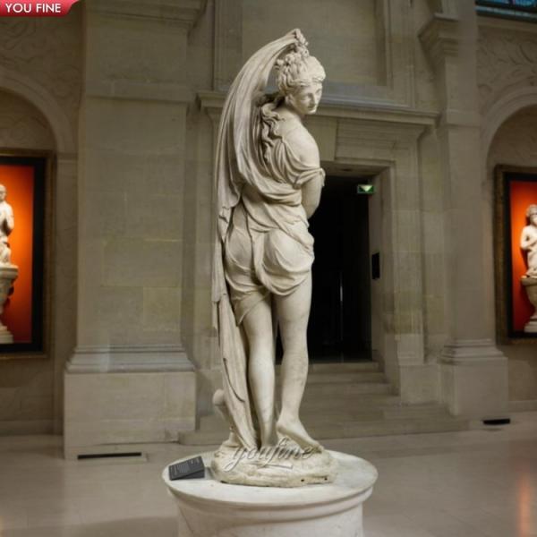 Outdoor Hand Carved Venus Callipyge Antique Marble Lady Statue