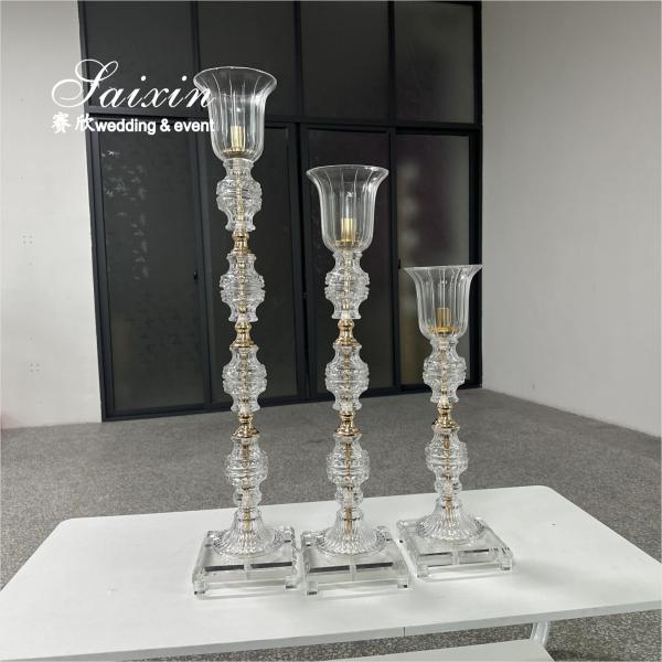 Fábrica por atacado 3 Pcs Alto Conjunto novo porta-velas Para Decoração de mesa de casamento evento