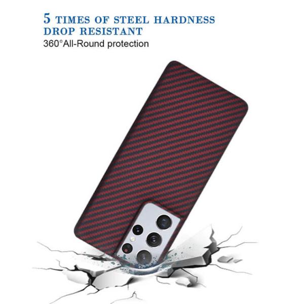 Случай телефона волокна Aramid в случай волокна углерода Samsung S21 ультра