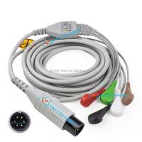 Mindray Edan Bolight GE 6 Pin Medical Ecg EKG Cable With Snap / Grabber 3 Leads 5 Leads 4.0 Banana IEC AHA ECG Patient Cable