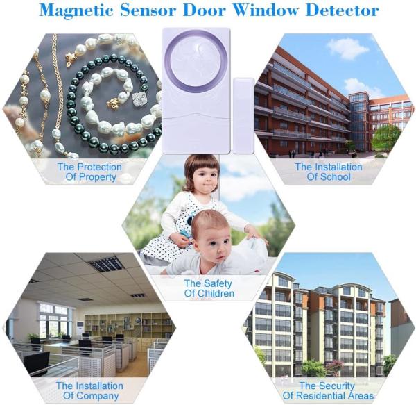Wireless Magnetic Door Security Alarm 35.4g Pool Burglar 110dB
