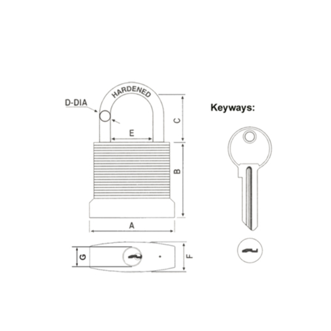 Rarlux 30-65mm Industrial Safety Waterproof Laminated Steel Body Padlock Customized High Quality Eco-Friendly High Safety