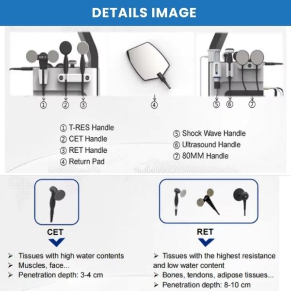 Smart Tecar 3 In 1 Indiba Tecar Therapy Shockwave Ultrasound Physio Physiotherapy Machine For Back Pain Relief Weight Loss