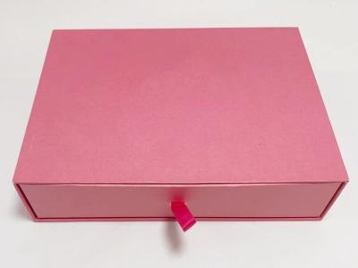 Boîte en carton dure faite main adaptée aux besoins du client de boîte-cadeau de papier avec la couleur rose de tiroirs