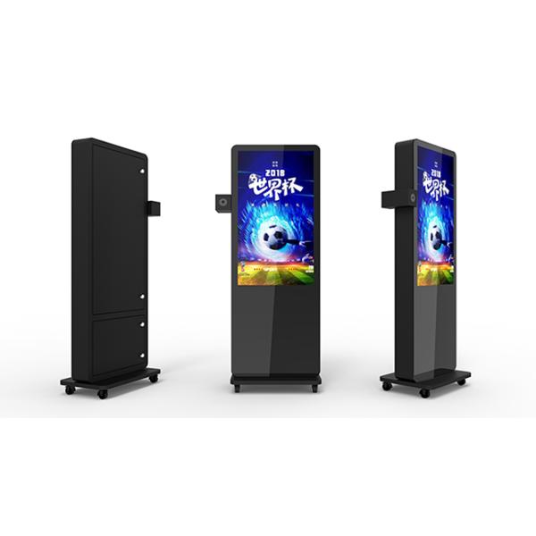 Portable Outdoor CMS Advertising Software LCD Advertising Display Kiosk Battery Powered Digital Signage With Wheels