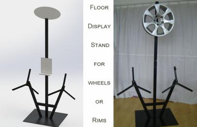 POP Alloy Wheel Metal Auto Parts Display Racks 3 Alloy Wheel Display Stand