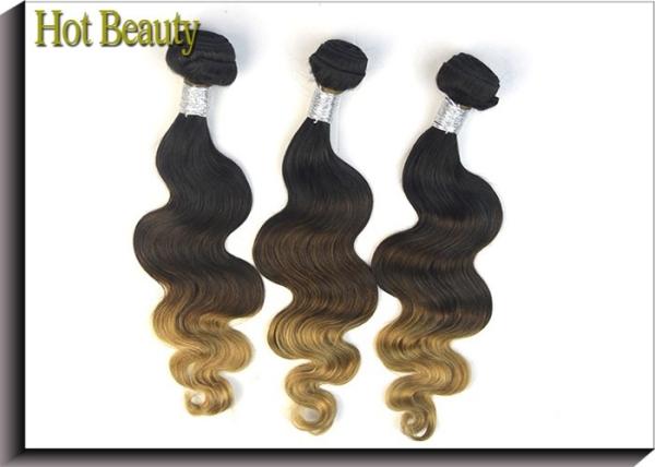 12 Inch To 28 Inch Colored Human Hair Extensions / Peruvian Body Wave Bundles