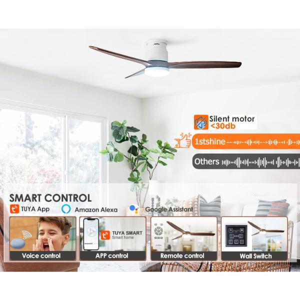 Suporte Dimmer Sim 1stshine Ventilador de teto LED com motor DC e design de economia de espaço