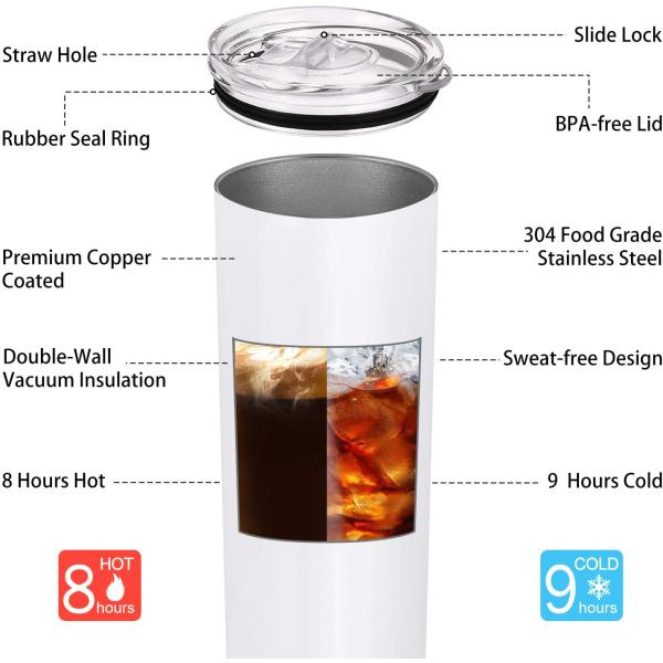 Custom 20oz Vacuum Insulated Stainless Steel Coffee Mugs BPA Free