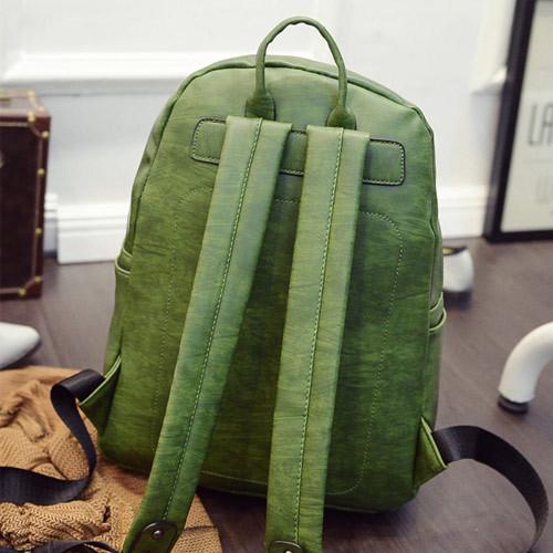 PU Backpacks for college student custom green wholesale mochilas de moda tas ransel wanita