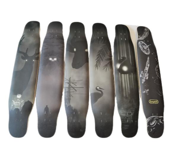 Custom Printed Free Dancing Longboard Deck 9.0 Inch Environmental Friendly