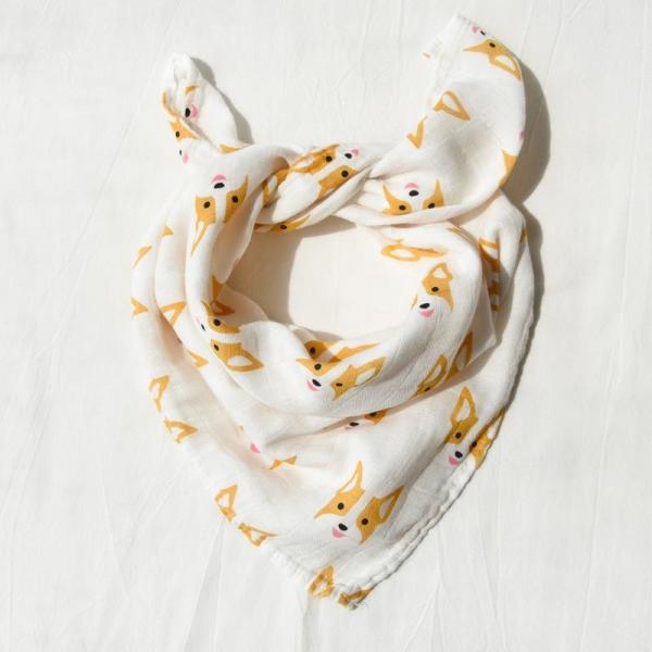 Lightweight Breathable Muslin Bandana Bib / Baby Bandana Bibs Snap Button