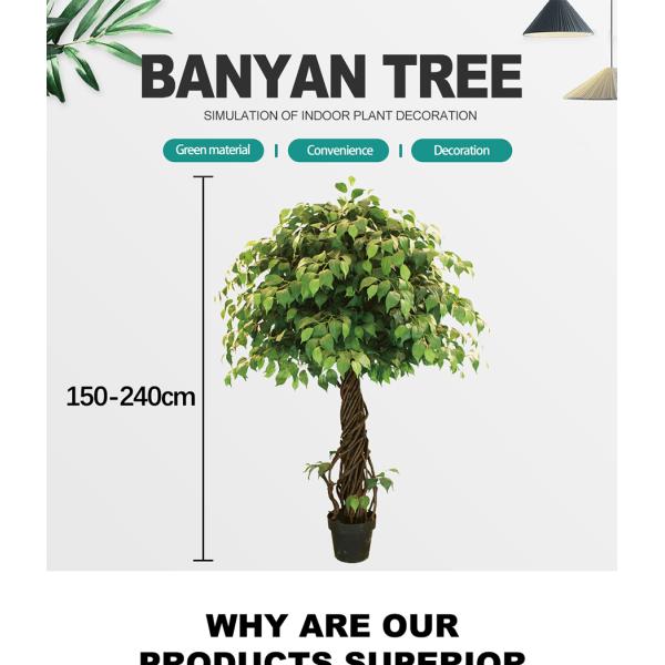 Artificial Potting Banyan Ficus Tree Wholesale Price Factory For Shopping Mall