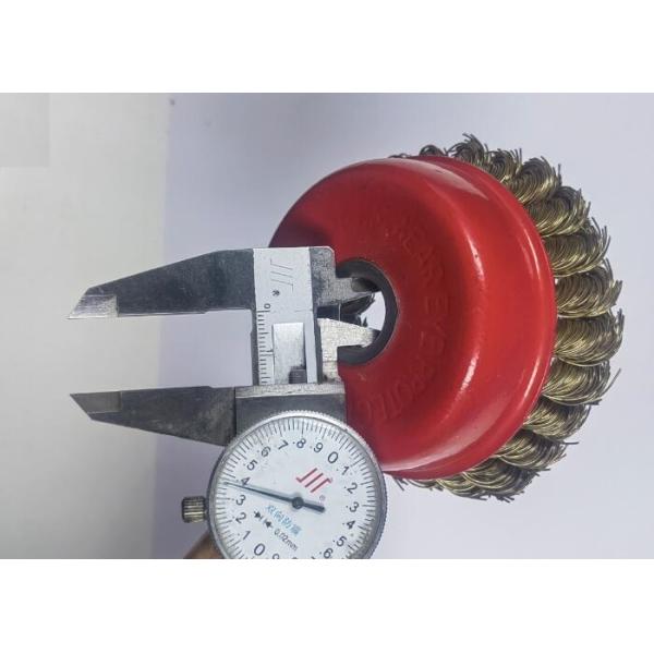 4 Inch OD Twisted Knot Copper Wire Cup Brush 16mm Inner Hole For Removing Paint