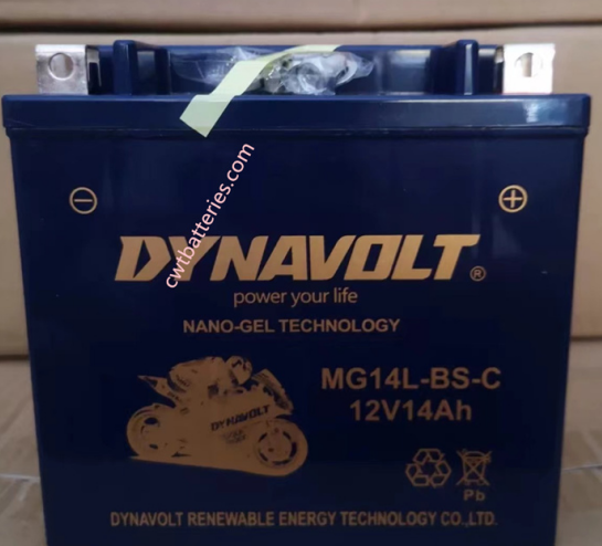DYNAVOLT MG14L-BS-C BATTERY 12V 14Ah AGM GEL Lead Acid Battery for Motorcycle New Original