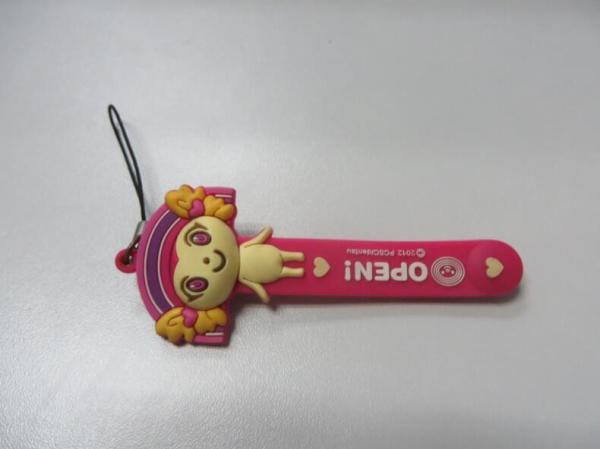Multi Function Cute Charms Earphone Silicone Cable Winder Keyring In Pink Color For Girls Lanyard
