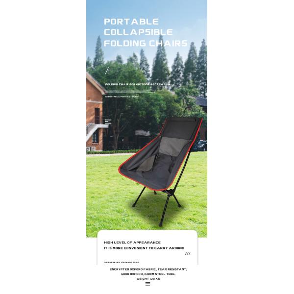 Heavy Duty Folding Camping Chair Support Steel Frame Fishing For Adults Beach Wheels