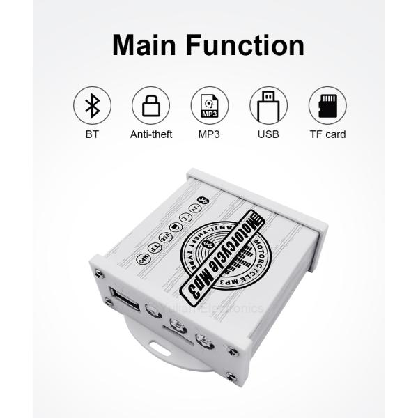 Waterproof Bluetooth Motorcycle Audio Radio Sound System Stereo Speakers MP3 USB