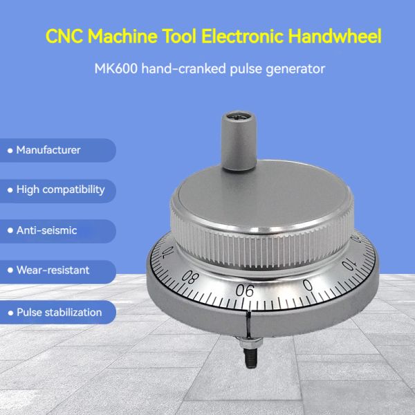 Panel Type Manual Pulse Generator MK600 CNC Handwheel MPG Hand Pulsing 5V 25-100PPR 60mm Diameter for CNC Machining System