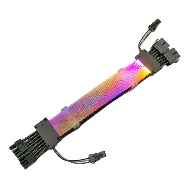 Power Cord Dual 8-pin RGB Synchronous Cotton Mesh Dual Headlight Cable Male to Female