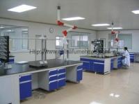 Mobília de madeira do laboratório do quadro de aço de C, tabela superior contrária da ilha para o laboratório