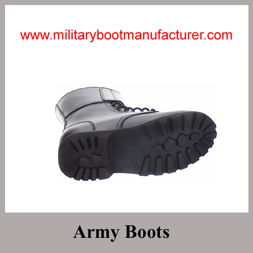 Wholesale China made First Layer Leather Black Military Goodyear Boots