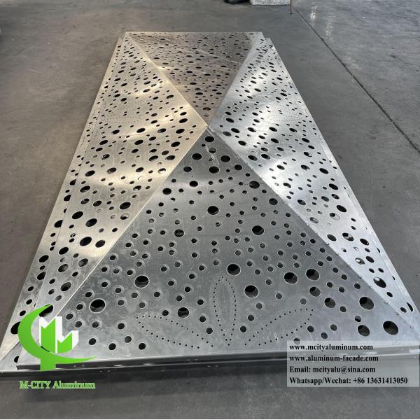 revêtement de façade extérieure feuille de métal 3D design perforation modèle revêtement PVDF