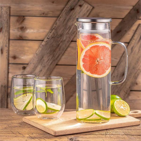Household Juice Zapper with Thickened High Borosilicate Glass and Stainless Steel Lid