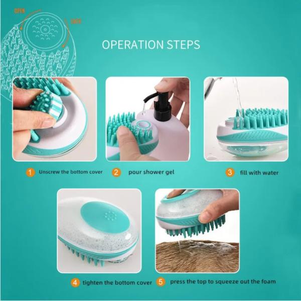 ABS Pet Wash Brush  Bath Massage Brush Soft Silicone Bristles