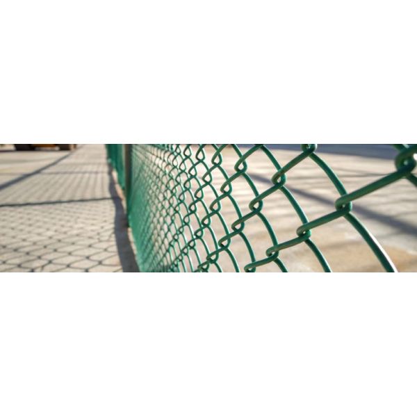 Wire 9 Gauge Green Vinyl Coated Galvanized Steel Chain Link Fence Fabric, Diamond Mesh Size 2-3/8 Inch, Galvanized Fencing Wire Roll For Garden And Animals Enclosure