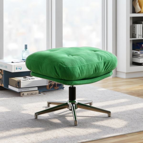 Simple Movable Swivel Square Sponge Ottoman Entryway Elevating Single Seater Footstool Shoe Changing Stool for Bedroom School