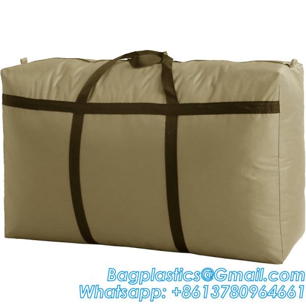 Heavy Duty Extra Large Moving Bags with Backpack Straps - Strong Handles & Zippers, Storage Totes For Space Saving