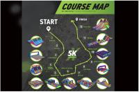 O ar 5k inflável corre o curso de obstáculo vermelho do túnel dos eventos running do Reino Unido