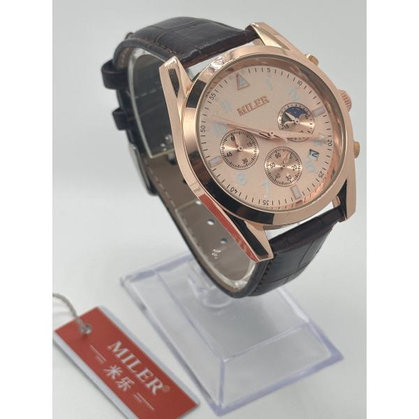 Отпорные на царапины кварцевые часы с белой циферблаткой, черной кожаной лентой и застежкой