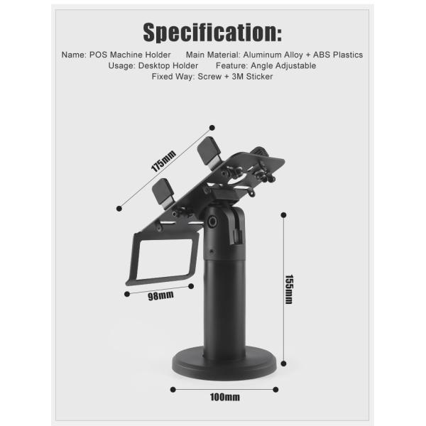 Терминал оплаты алюминиевого сплава стоит черный пластиковый владелец карточки кредита