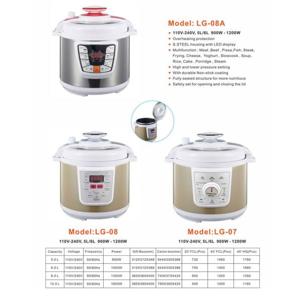 Round Shape Electric Pressure Cooker Energy Saving Fully Sealed Structure