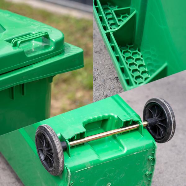 Des poubelles en plastique de 160 litres, des contenants de déchets en plastique de 30 litres.