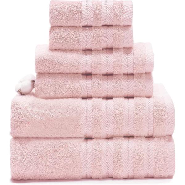 Un conjunto de toallas de 160 g de alta absorción con un material de algodón largo y superblandoso.