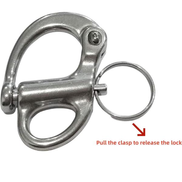 316 Stainless Steel Snap Hook 35mm for Hoisting Rope Suspension