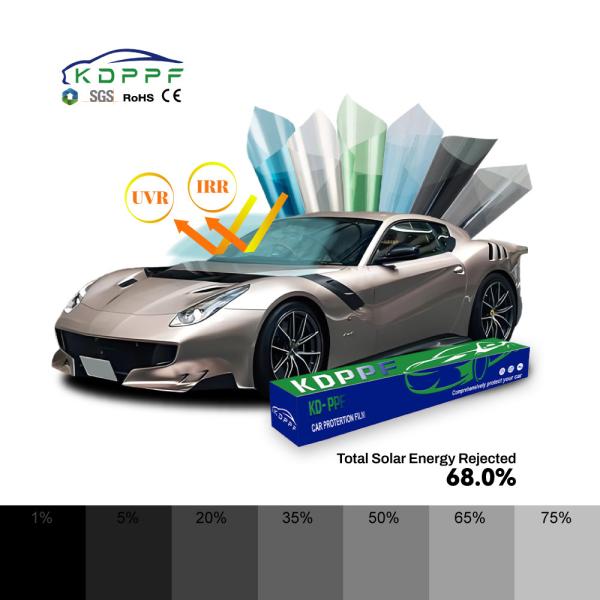  High Heat Rejection Window Tint Film Vlt 2.4% Waterproof Tinted High Reflective Car Window Tinting Film 