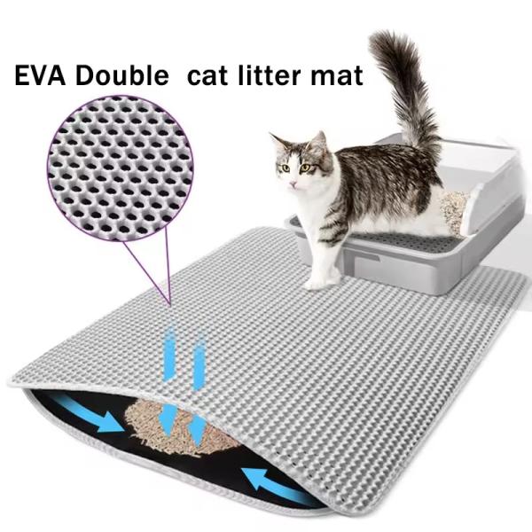 Washable Pet Accessories Double Layer Cat Litter Trapping Mat Waterproof