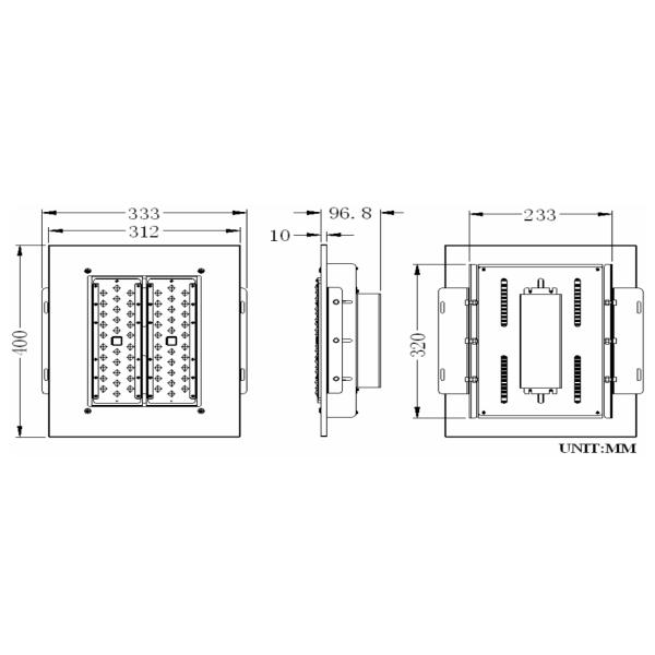 Outdoor LED Canopy Lights IP66 100w Wide Beam Angle Aluminum Lamp Body 5 Years Warranty