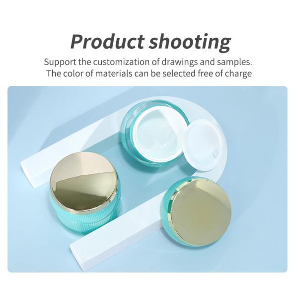 Material del cuello Vidrio de loción acrílico de doble pared Contenedor con tapa redonda para crema facial y crema para ojos