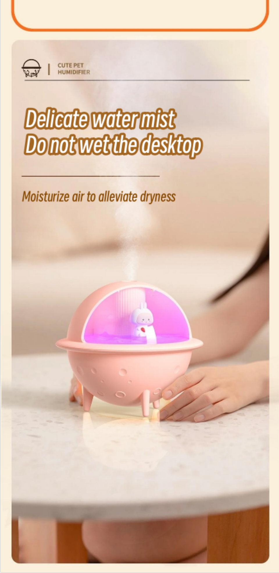 Creative Planet Space Man 250ML Ultrasonic Humidifier With Romantic Warm Light