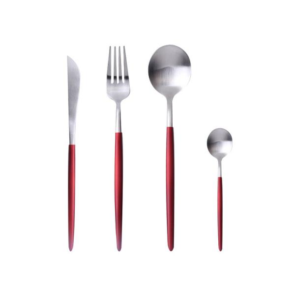 Flatware кухни 4 частей SGS устанавливает ложку 18/8 и вилку нержавеющей стали покрытые золотом