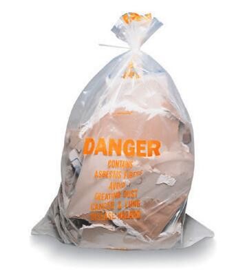 PE asbestos waste bags, Disposal Plastic Bag for Construction Waste, rubbish bag for asbestos fibers, bagplastics, bagea