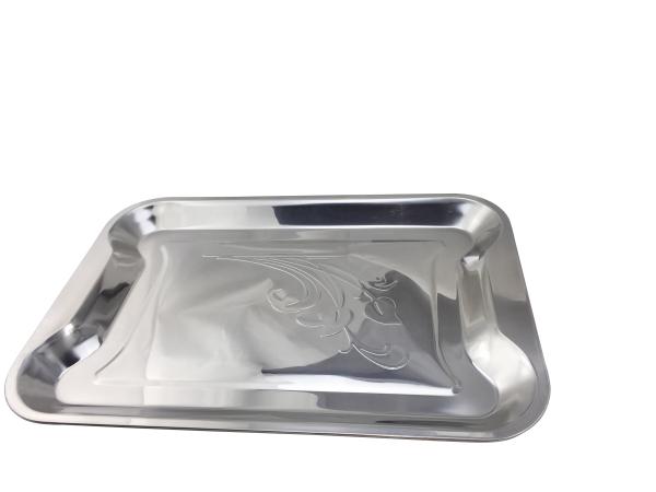50*35 stainless steel tray with flower & square tray & round tray