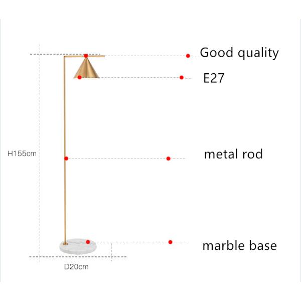 Modern Nordic Style Table lamp Creativity Household Study Room Captain Flint LED Floor Lamp(WH-MFL-150)