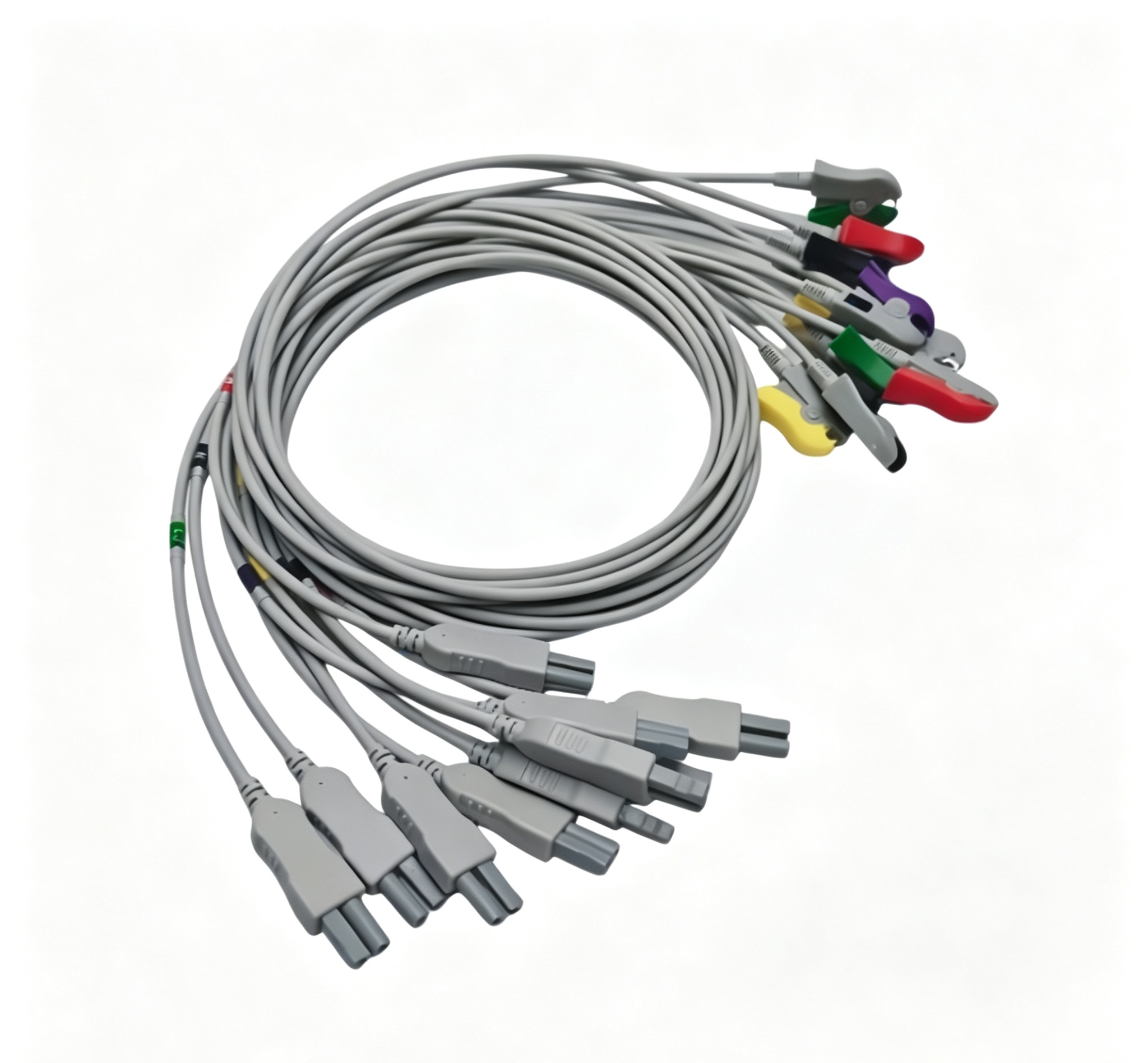 IEC ECG Cables And Leadwires Grabber Medical Cables 10 Lead Compatible Norav 1200